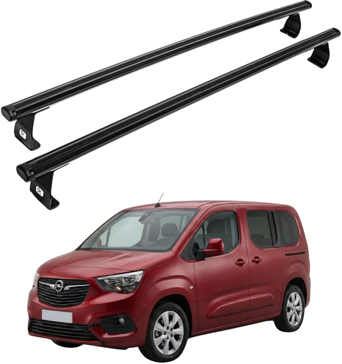 Dakdrager voor Opel Combo vanaf 2018, dakrails, aluminium, lichtzwart