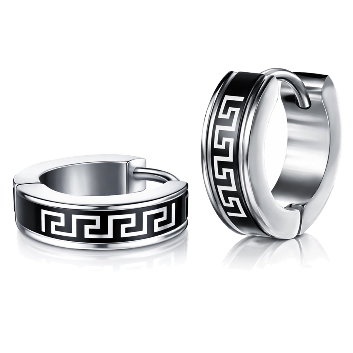 Heren oorringen edelstaal Greek