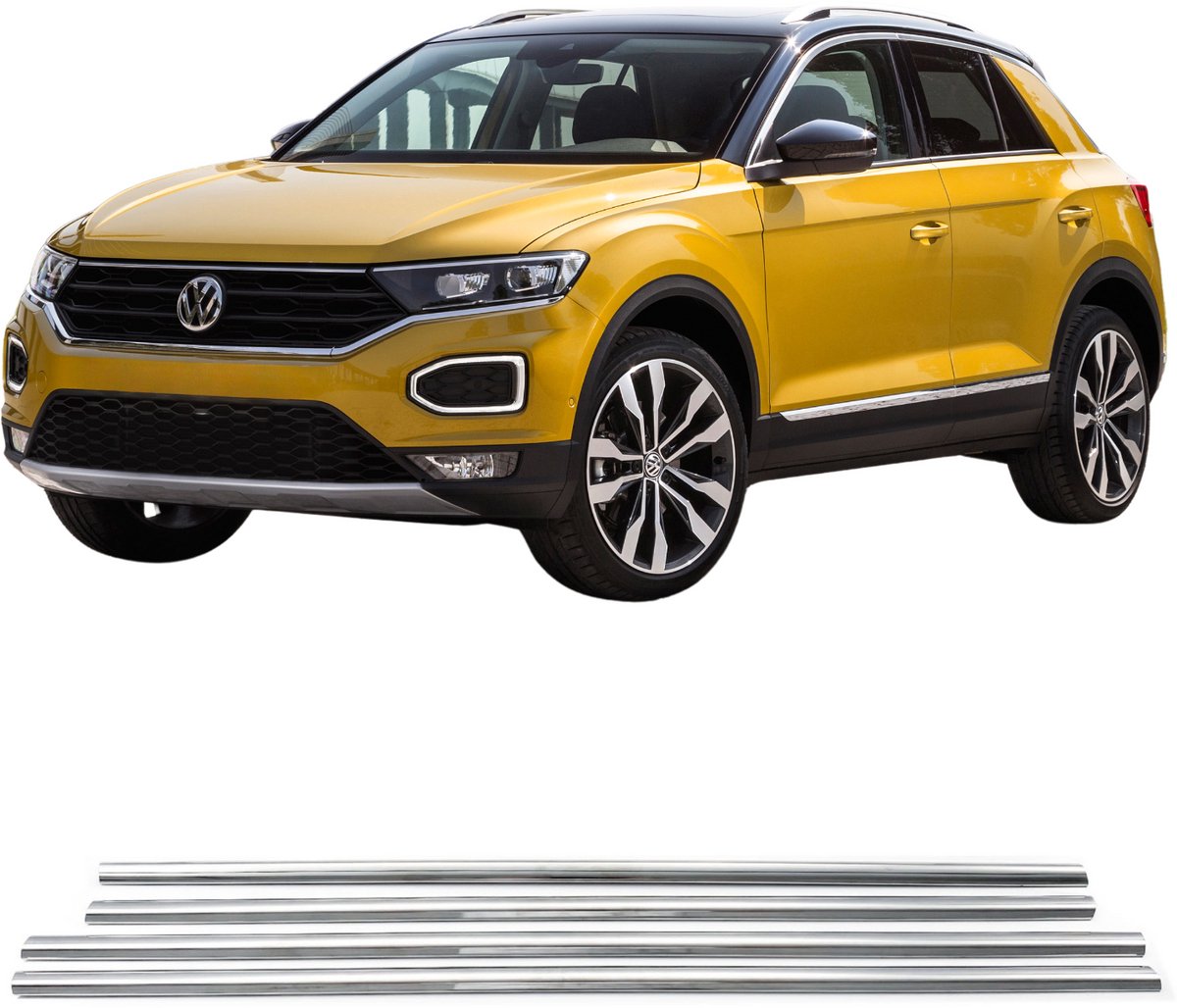 Sierlijsten voor de zijruiten, roestvrij staal, chroom, Volkswagen T-Roc vanaf 2019