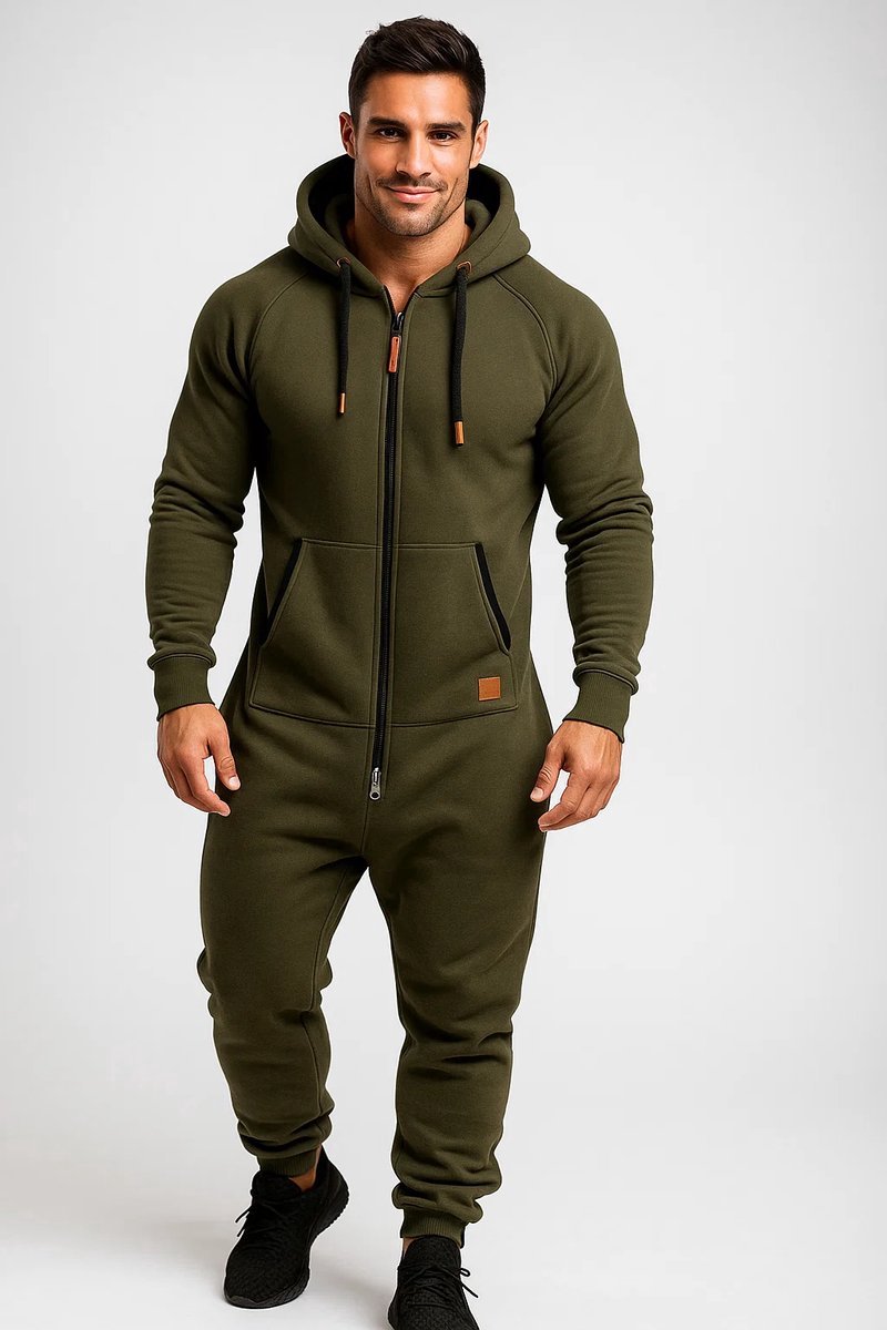 Leger Groen Onesie - Huispak - Onesie mannen - Onesie Vrouwen - Maat 3XL