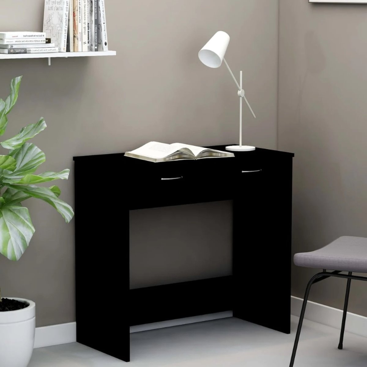 Bureau Behandeld hout, Zwart, 80 x 40 x 75 cm
