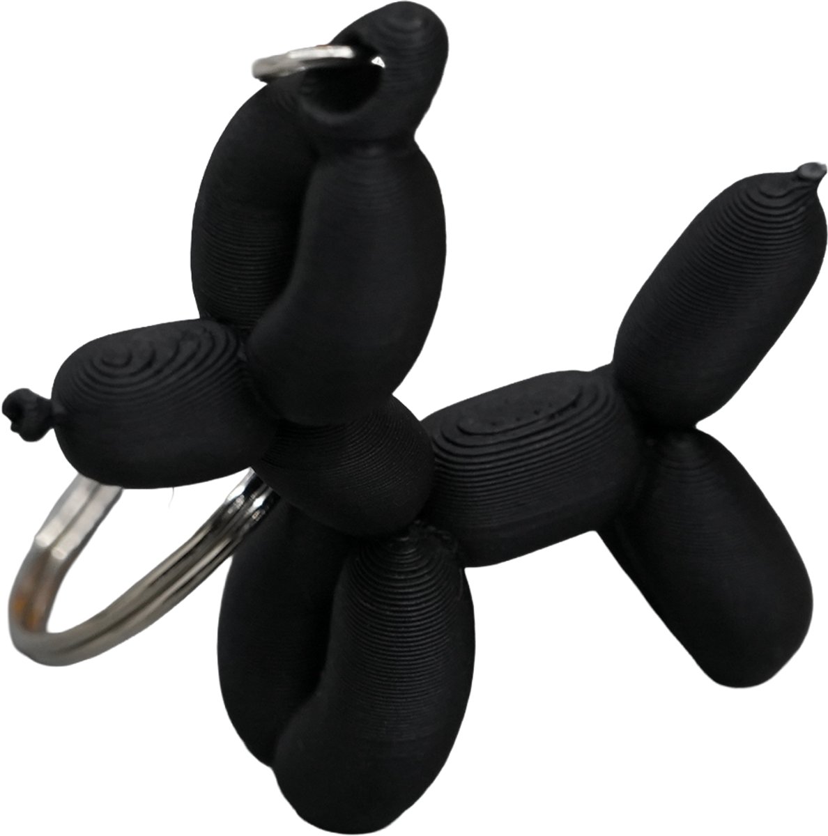 Ballon hond sleutelhanger - Zwart - 3d geprint - Cadeau dierenliefhebber – Sleutelhanger dier – 4cm