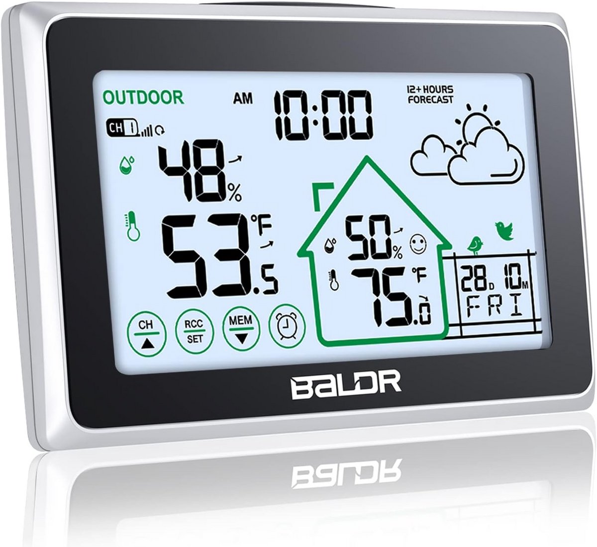 Draadloos Weerstation met Binnen/Buiten Temperatuur, Luchtvochtigheid en Weersvoorspelling