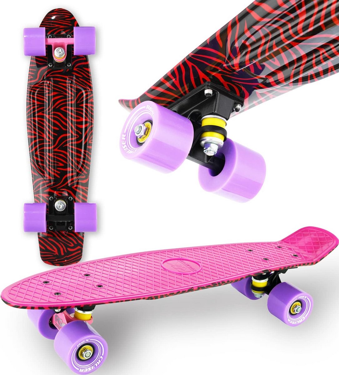 Mini Cruiser Skateboard 22 inch voor Kinderen en Volwassenen met 78A PU Wielen