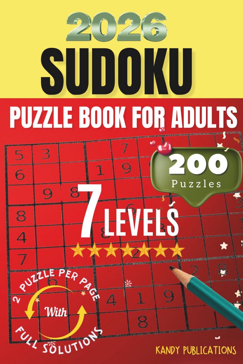 Sudoku Puzzelboek voor Volwassenen: 200 Puzzels in Groot Lettertype van Makkelijk tot Moeilijk
