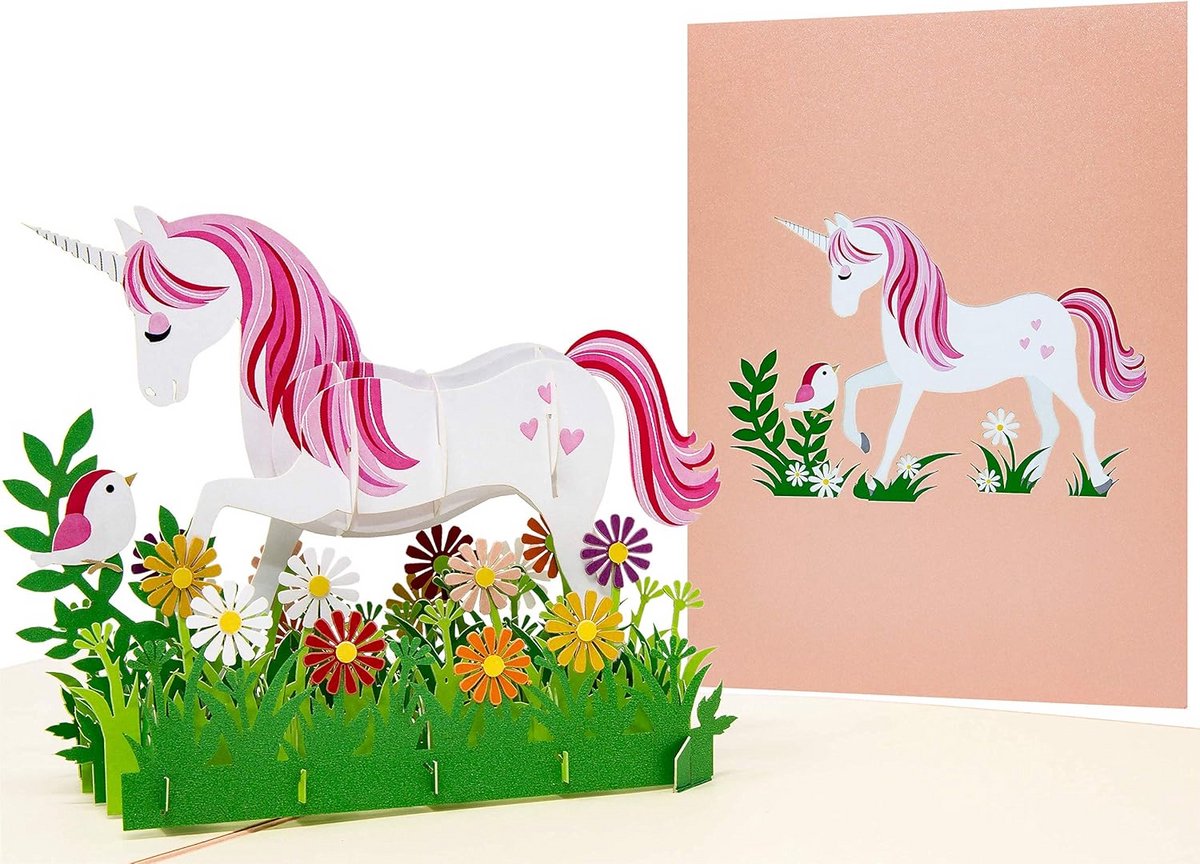 3D Pop-Up Verjaardagskaart voor Kinderen - Magische Eenhoorn Kaart voor Meisjes
