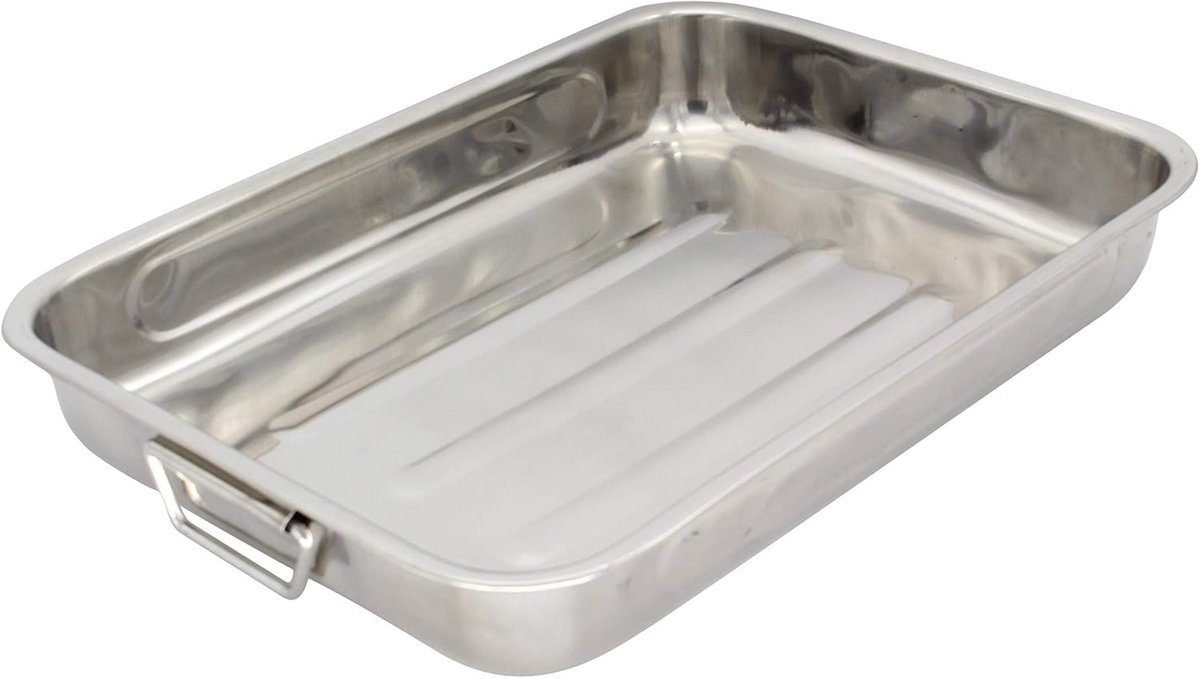 Grote Vierkante Koekenpan RVS - 40x30 cm - Ovenvast en Vaatwasmachinebestendig