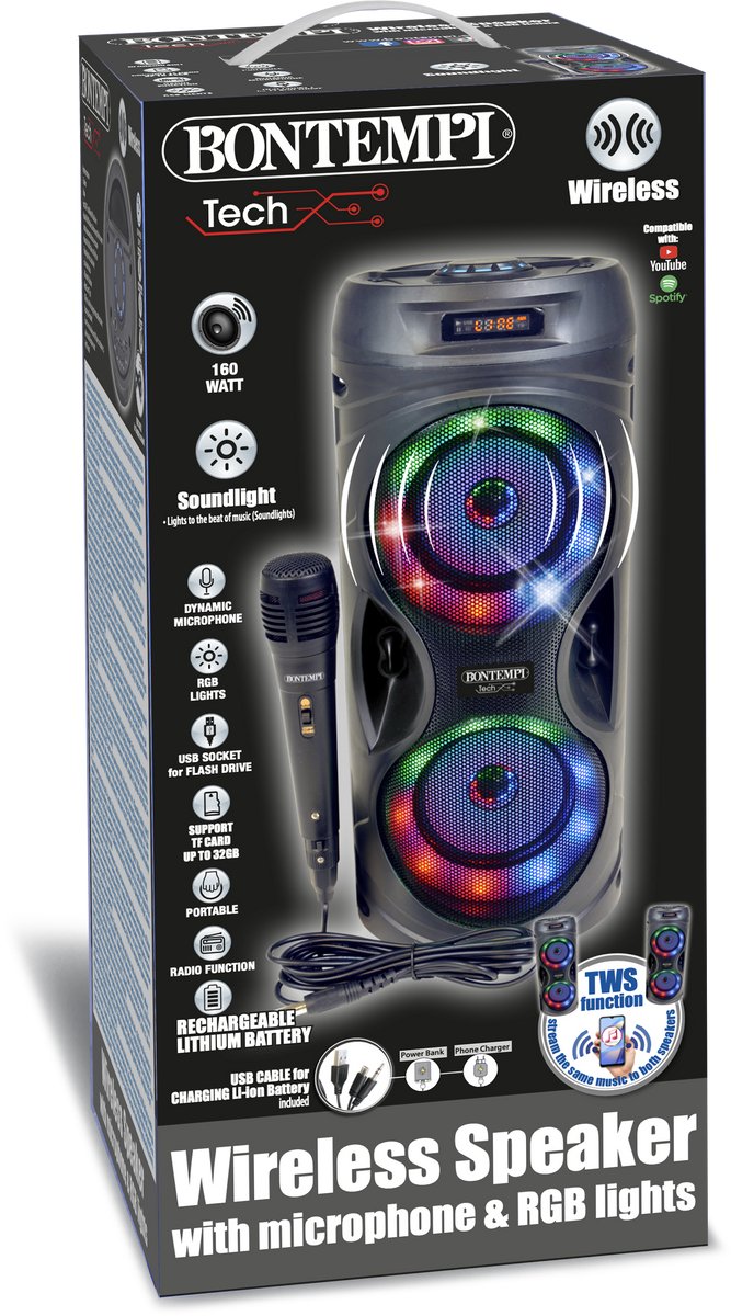 Bontempi - Draadloze Speaker met microfoon - Karaokeset