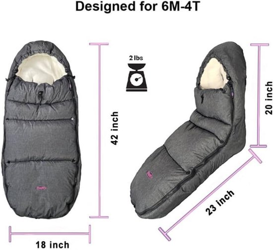 Waterdichte Wintervoetenzak Kinderwagen - Verstelbaar & Warm Fleece Voetenzak — afbeelding 4