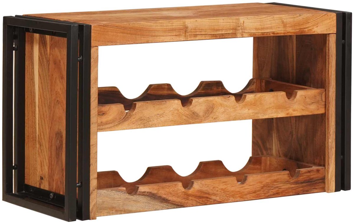 vidaXL - Wijnrek - Bruin - 80 - x - 45 - x - 33 - cm - Massief - Acacia - Hout