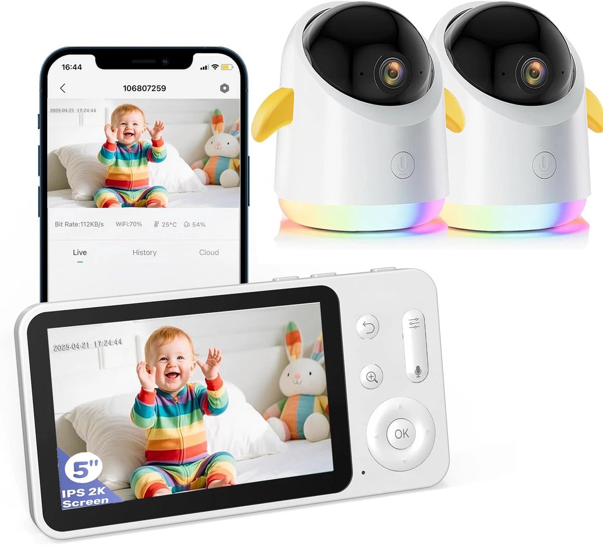 Shenzhen Babyfoon met 2 Camera's en 5 Inch Scherm - Shenzhen Globaleda Supply Chain MGT Co., - €165,99