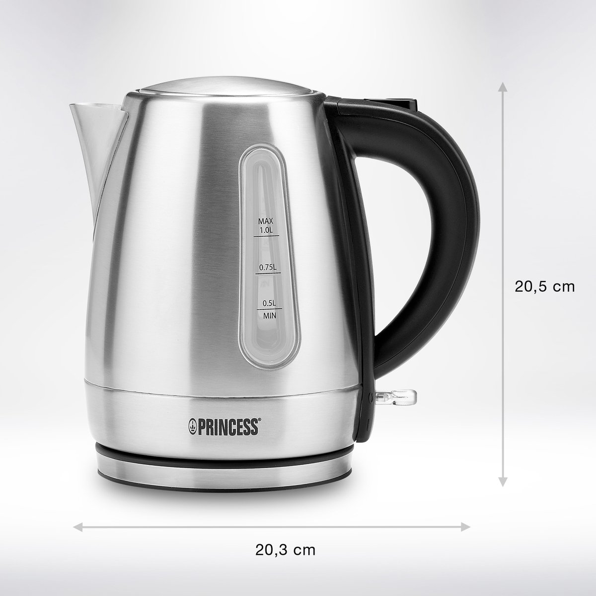 Princess Waterkoker 236023 – 1 Liter – 360° draaibaar - 2200W – Waterniveau indicator - Kalkfilter - RVS — afbeelding 4