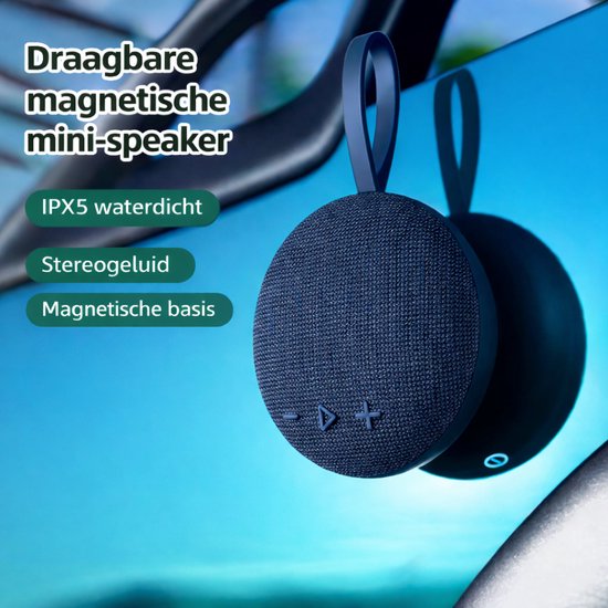 Mini Bluetooth Speaker Draadloos 6W – Bluetooth 5.3, IPX5 Waterdicht, Magnetisch, TF Kaart, Compact voor Smartphone & Laptop