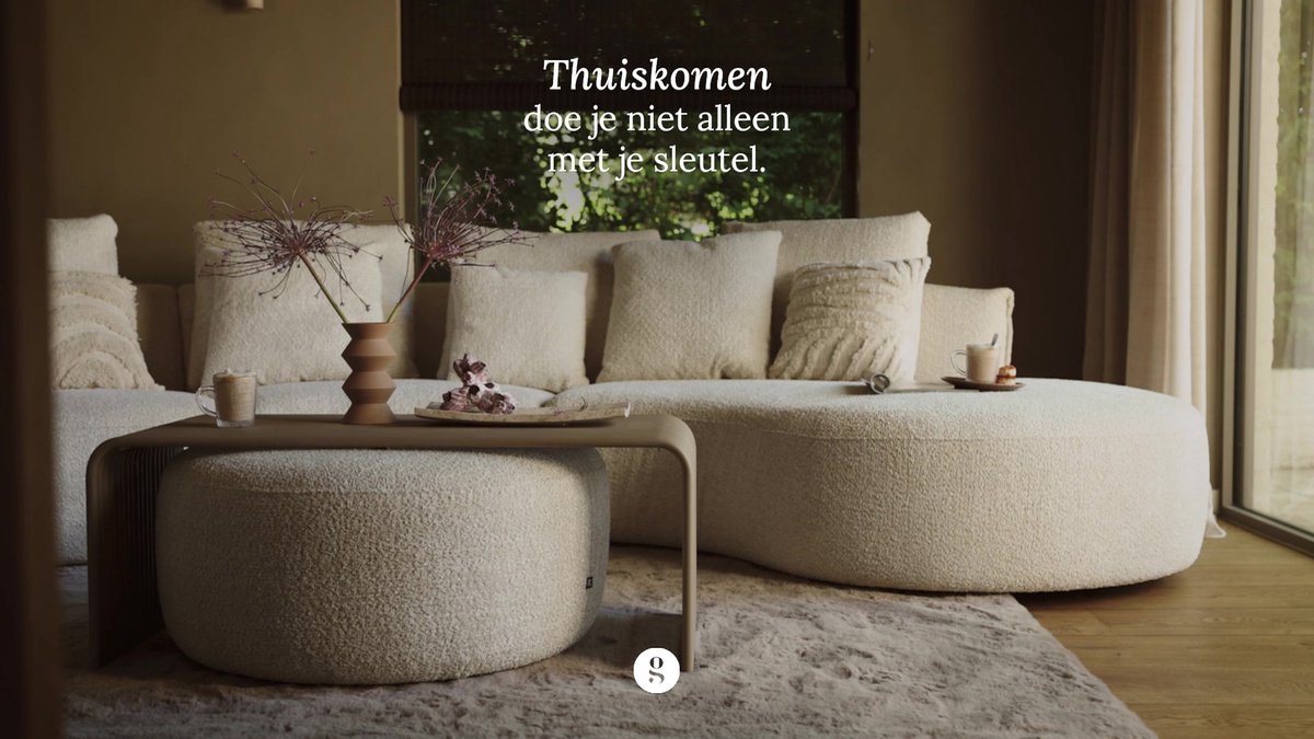 Goossens Fay Hoekbank Stof Wit 294 X 85 X 164 Cm Links
