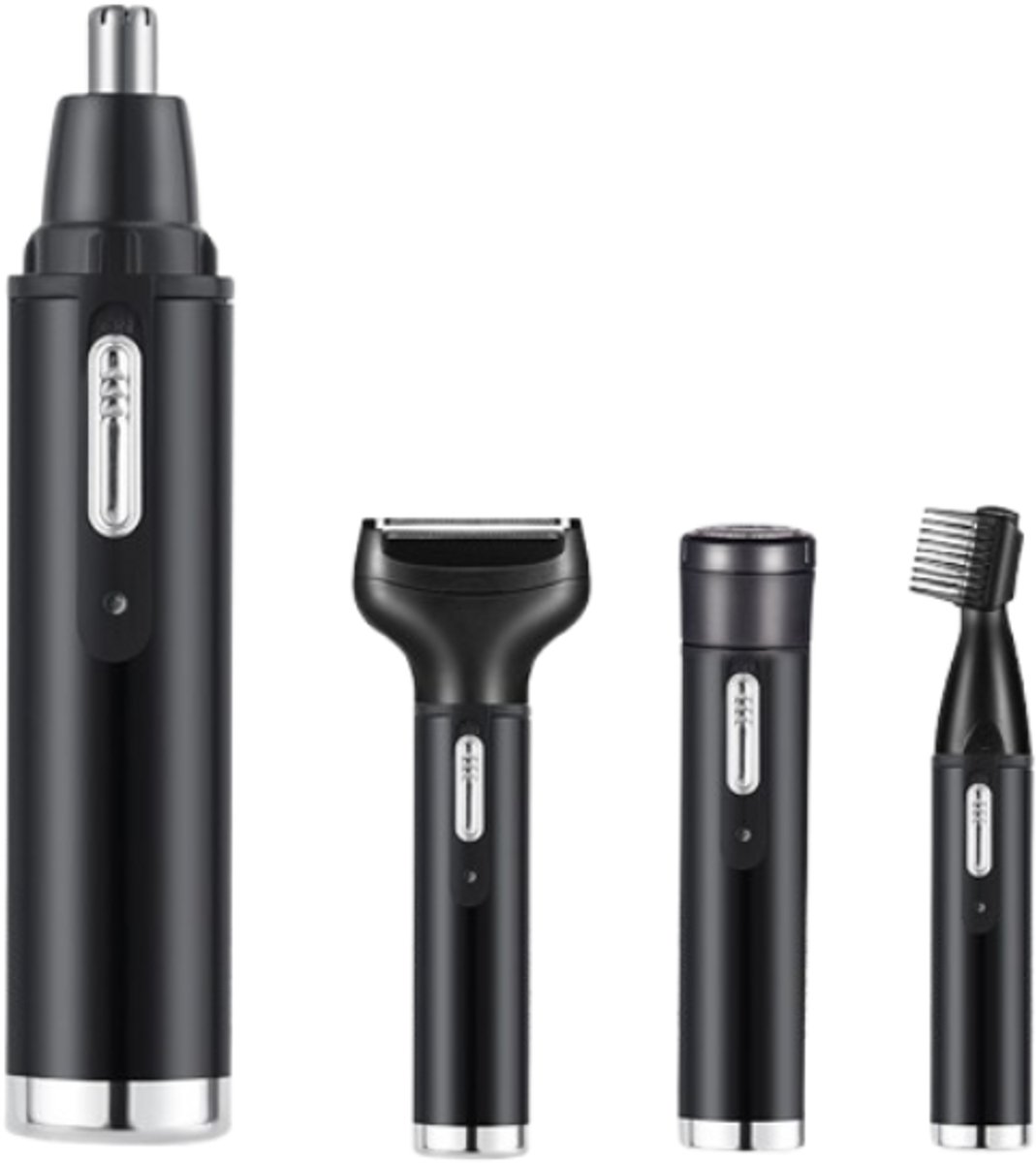 4 in 1 Neushaartrimmer - neustrimmer - neustrimmer mannen - neushaartrimmer heren - Elektrische Trimmer - wenkbrauw trimmer - Voor Wenkbrauwen, Neusharen, Bakkebaarden en Scheren - Zwart