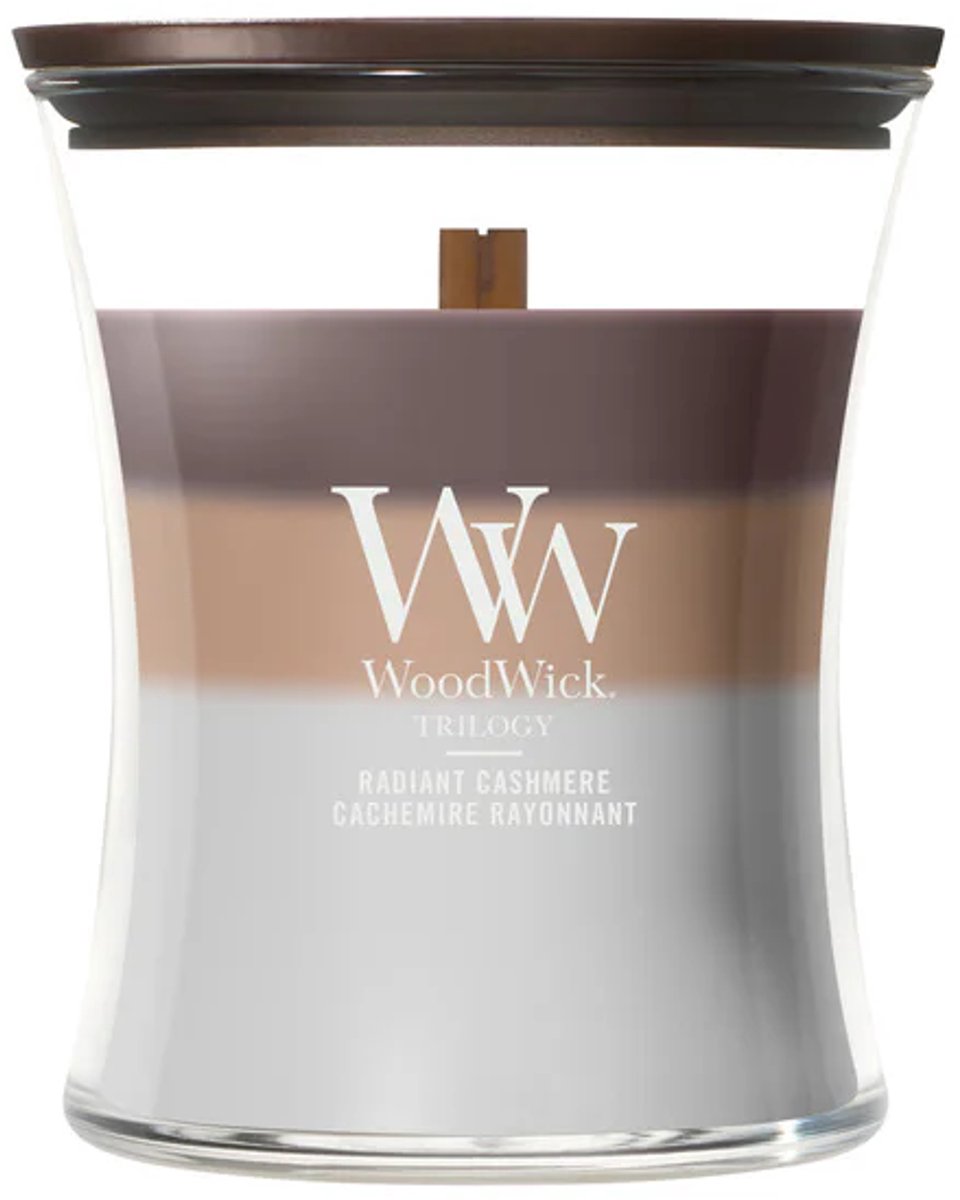 WoodWick Hourglass - Trilogy Radiant Cashmere - Medium Geurkaars - 60 branduren