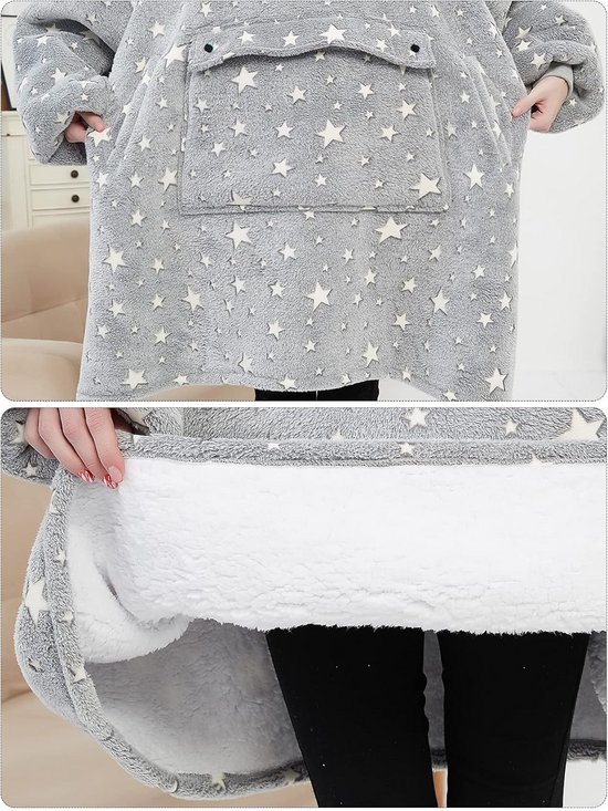 Oversized Hoodie Deken met Zakken voor Kinderen 6-10 Jaar - Superzacht Sherpa Fleece — afbeelding 4