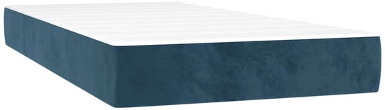vidaXL - Sommier tapissier - avec - matelas - velours - bleu foncé - 80x200 - cm