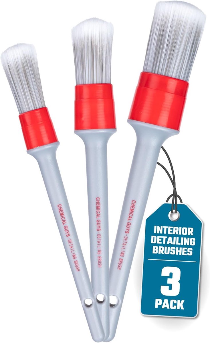Set van 3 Interieur Detailing Borstels voor Auto Reiniging