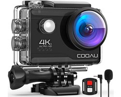 COOAU Action Camera 4K 20MP – 60FPS / 40M Waterdicht / WiFi – Inclusief Accessoires – Actiecamera – Onderwatercamera – Externe Microfoon – Action Camera’s – Vlog Camera – Actie Camera