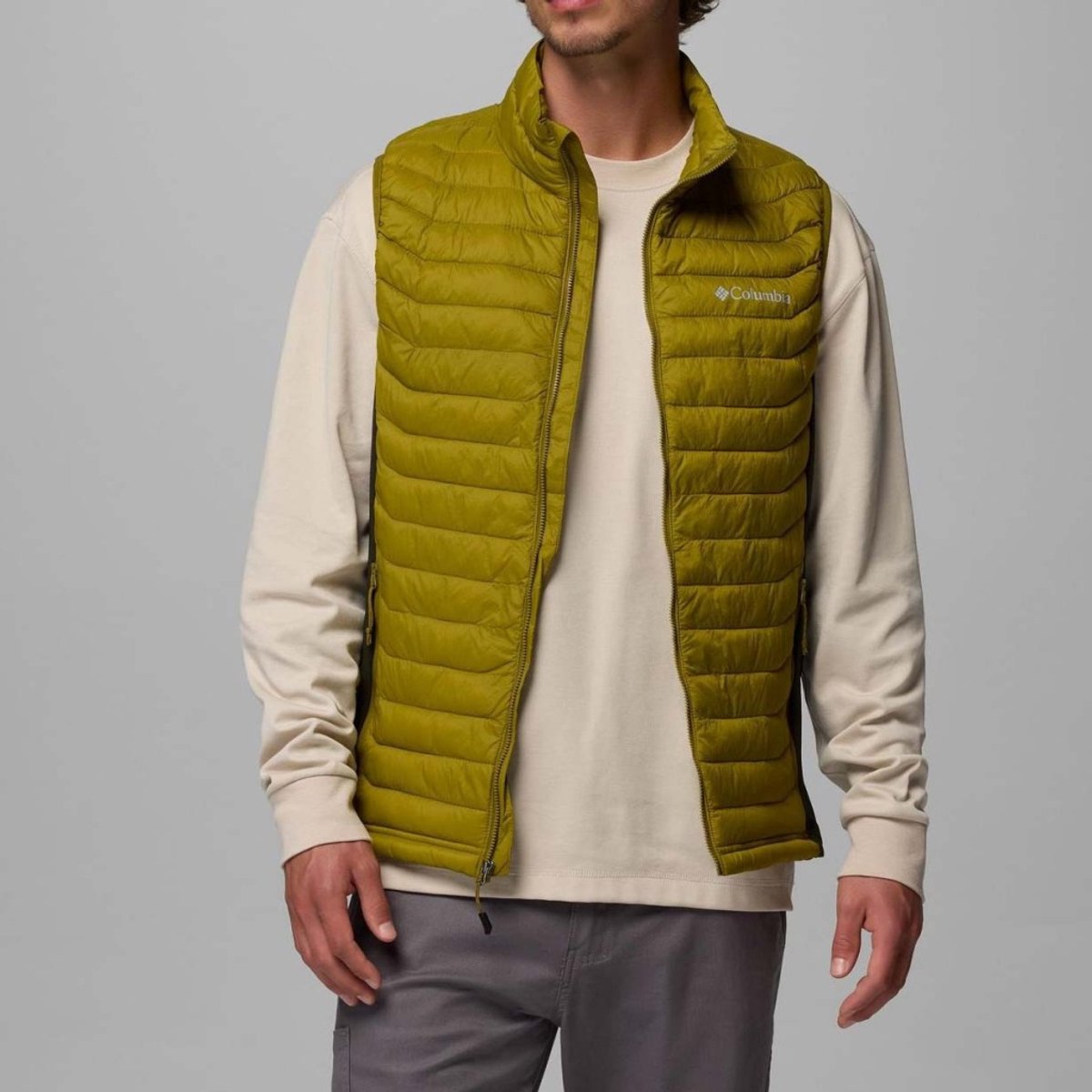 Columbia Powder Pass™ Hybrid Vest Heren Outdoorbodywarmer - Mossy Green, Greenscape