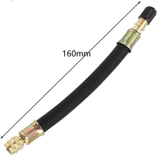 Autopomp - Verlengbuis Voor Bandenpom - Ventiel verlengstuk - Verlengslang voor luchtdruk - Geschikt voor campers, auto's, fietsen, aanhangers en transportvoertuigen - 16 cm - Zwart — afbeelding 5