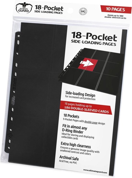 Afbeelding van het spel Ultimate Guard 18-Pocket Pages Side-Loading Black (10)