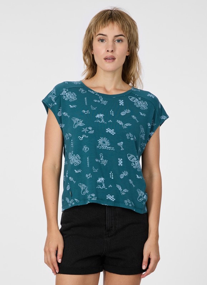 Shirt grateen print dames Ragwear Groen