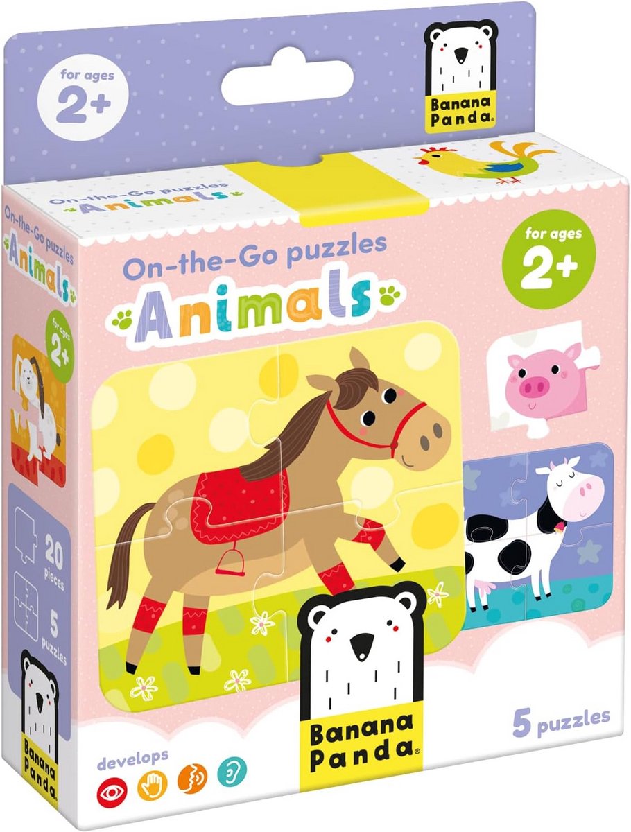 Kinderslaap Puzzel Dieren 2+ Jaar - Reisformaat Educatief Speelgoed