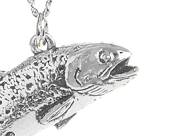 Hanger Forel + Ketting Zilver 45 cm (Dames) Vishanger Vissenketting Zilveren Kettinkje Vis Vissen van Merkloos — afbeelding 5