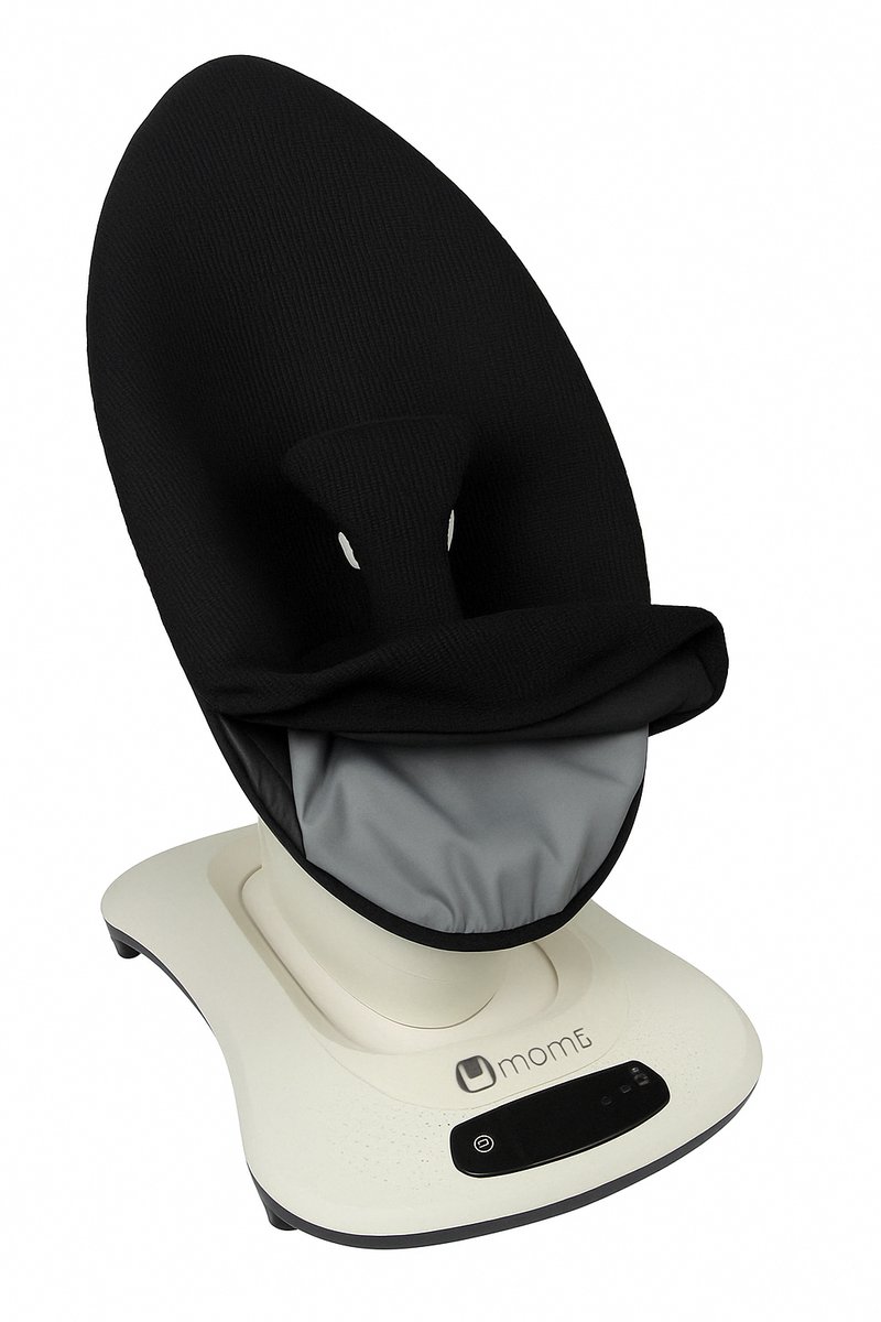 Ukje HOES Wipstoelhoes geschikt voor 4Moms Mamaroo 4 Wipstoel - Overtrekhoes met Waterdichte Voering ter Bescherming van je Stoel - Makkelijk Wasbaar - Zacht Katoen - Zwart Wafelstof – foto 3
