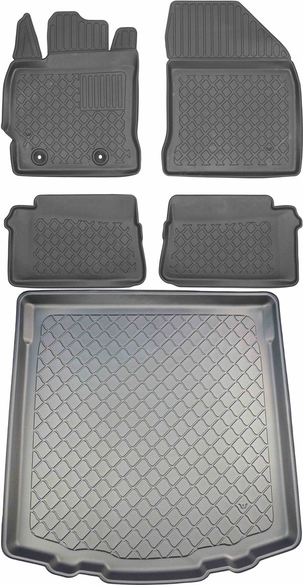Max-Dywanik Aristar - Bagażnikmat en Vloermatten Set - Toyota Auris II Kombi - 2013-2018 - Zwart