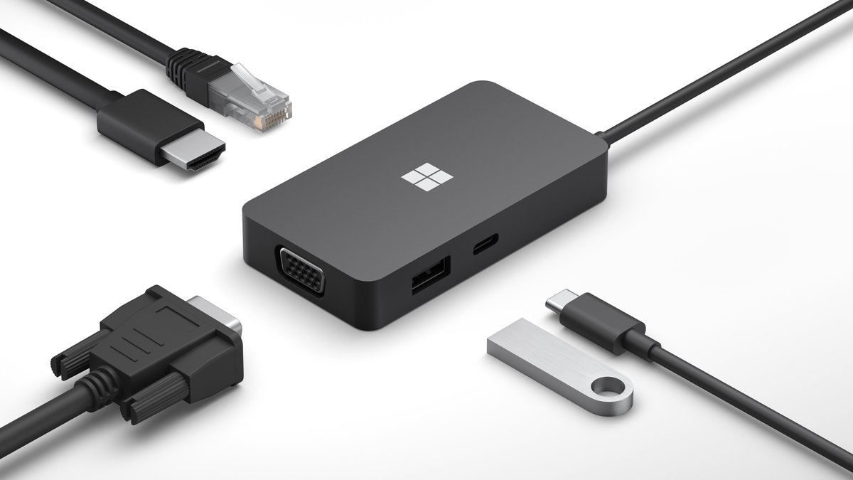 Microsoft Surface USB-C Travel Hub Bedraad USB 3.2 Gen 2 Zwart
