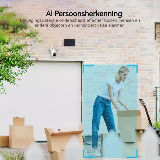ieGeek Beveiligingscamera Draadloos Buiten - 2K Solar Wifi Camera - voor Huisbeveiligingssysteem - Batterijgevoede Bewakingscamera met Zonnepaneel - 360° PTZ - Kleuren Nachtzicht - Bewegingssensor - Werkt met Alexa - 4 Stuks van Merkloos — afbeelding 5