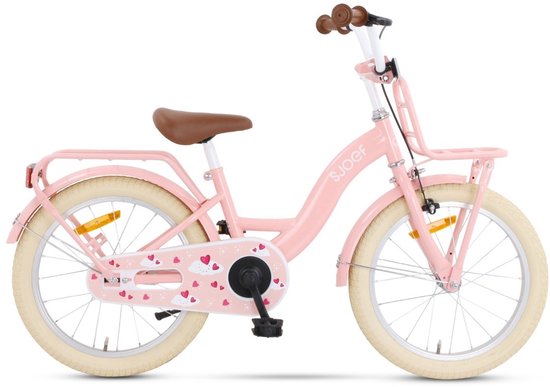SJOEF Classic Meisjesfiets 18 inch - Kinderfiets 5, 6 & 7 jaar - Fiets 18 inch Meisje - Roze