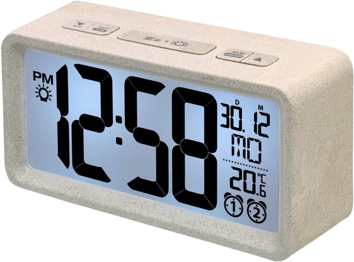 Digitale Tafelwekker met Datum, Temperatuur en Dubbel Alarm