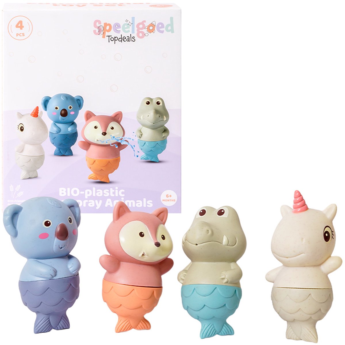 Speelgoedtopdeals - BIOplastic Waterspray Dieren - Duurzaam Speelgoed - Badspeelgoed