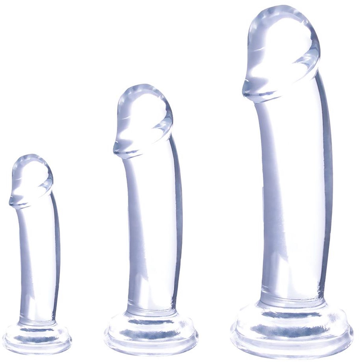 NMC Triple Lover-3-in-1 Training set met 3 Different Size dildo - Transparant