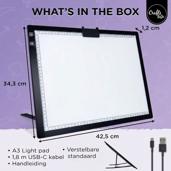 Light Pad Ultradunne echte A3-lichtbak LED-kopieerbord voor artiesten, animatie, schetsen, ontwerpen