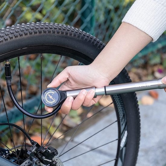Fietspomp 120 PSI met Drukmeter voor Fiets, Scooter en Ballen — afbeelding 2