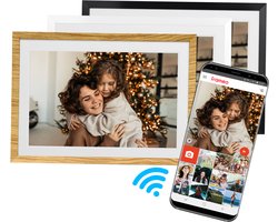 Denver Digitale Fotolijst 10.1 inch - Verwisselbare lijst zwart/wit/hout - Frameo app - Fotokader - Wifi - PFF1018