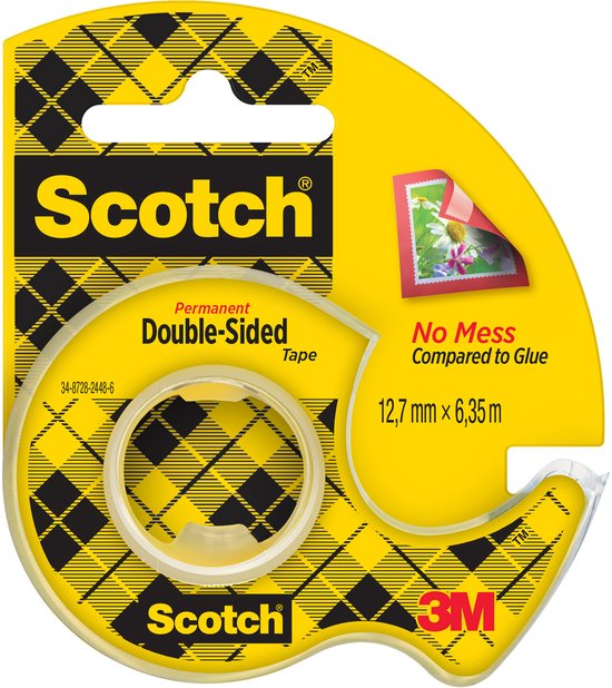 Scotch® Dubbelzijdige Tape, 12 mm x 6.3 m