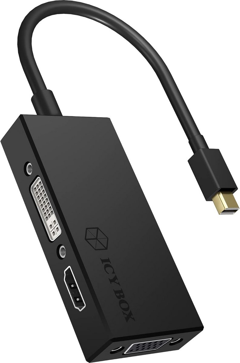 3-in-1 Mini DisplayPort Adapter naar HDMI, DVI of VGA - 4K/Full HD Ondersteuning
