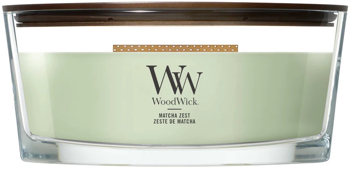 WoodWick Hearthwick - Matcha Zest - Ellipse Geurkaars - 50 branduren
