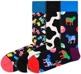 Voordeelbundel - 3 paar Happy Socks - Thema Koeien - Heren & Dames - Katoen