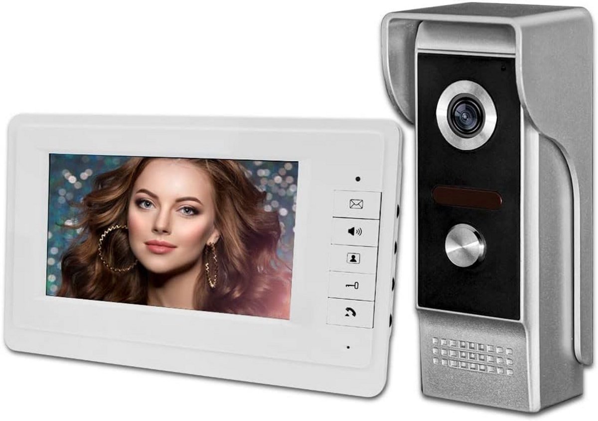 Video Deurbel Systeem met 7 inch Monitor en Ir Nachtzicht