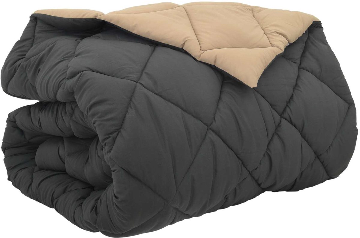 vidaXL - Winter - Duvet - Antraciet - en - Taupe - 200 - x - 240 - cm - Microvezel
