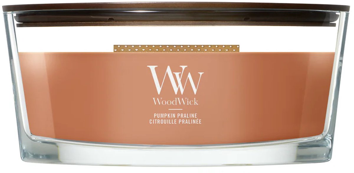 WoodWick Hearthwick - Pumpkin Praline - Ellipse Geurkaars - 50 branduren