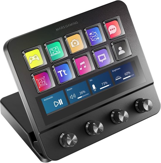 Compacte Controle Deck met LCD Knoppen en Draaiwielen voor Streaming en Creatief Werk van Merkloos — afbeelding 4