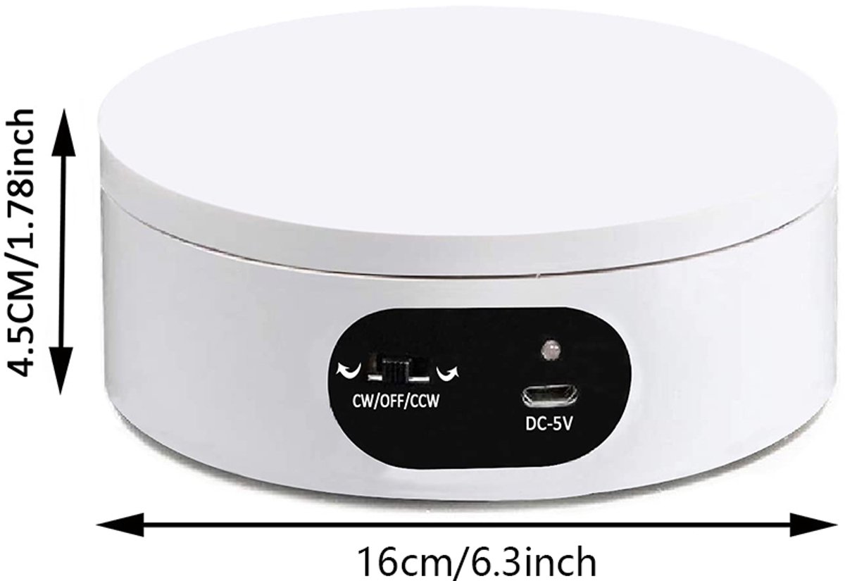 null Elektrische Draaitafel - Draaibare Presentatiestandaard 16cm, 5kg draagvermogen thumbnail 4